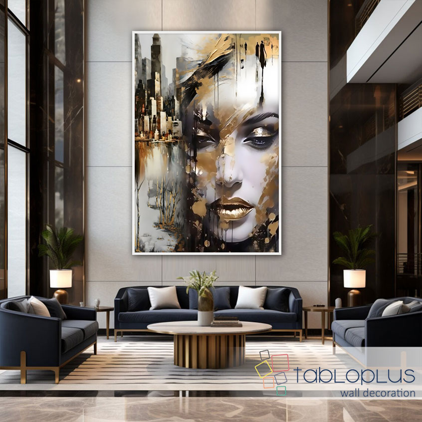 Şehir Kadını Yağlı Boya Dokulu Tablo