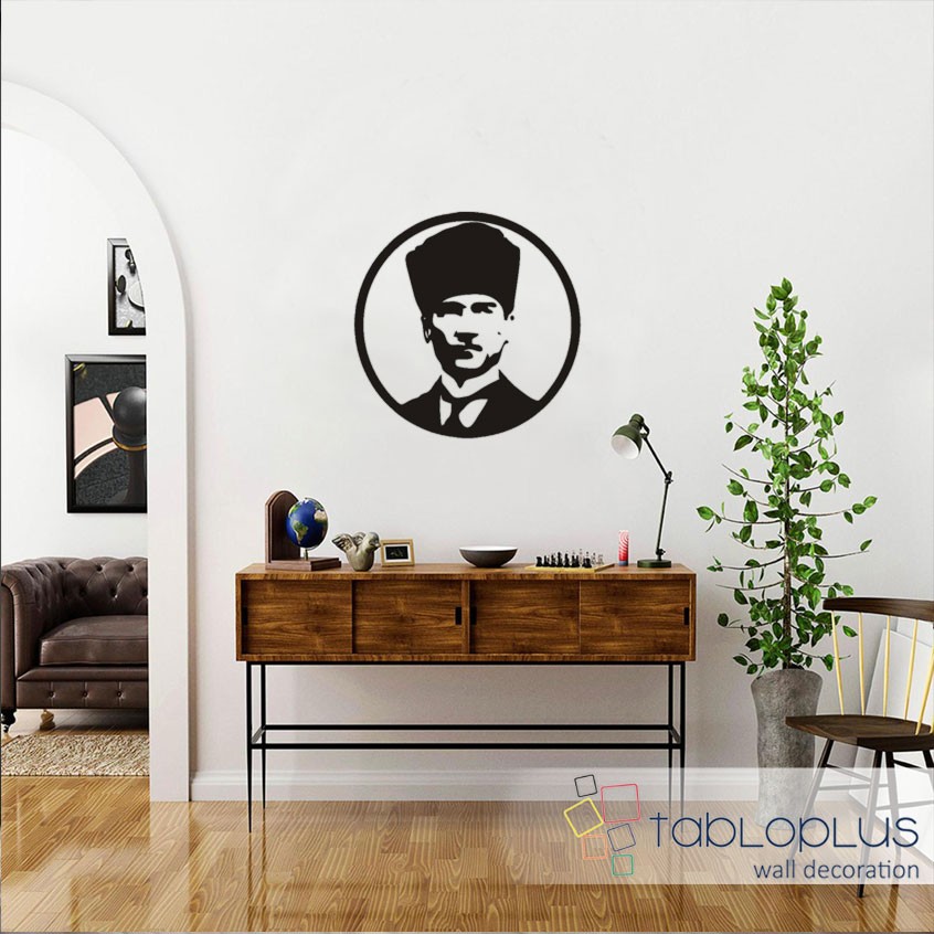 Kalpaklı Atatürk Metal Tablo