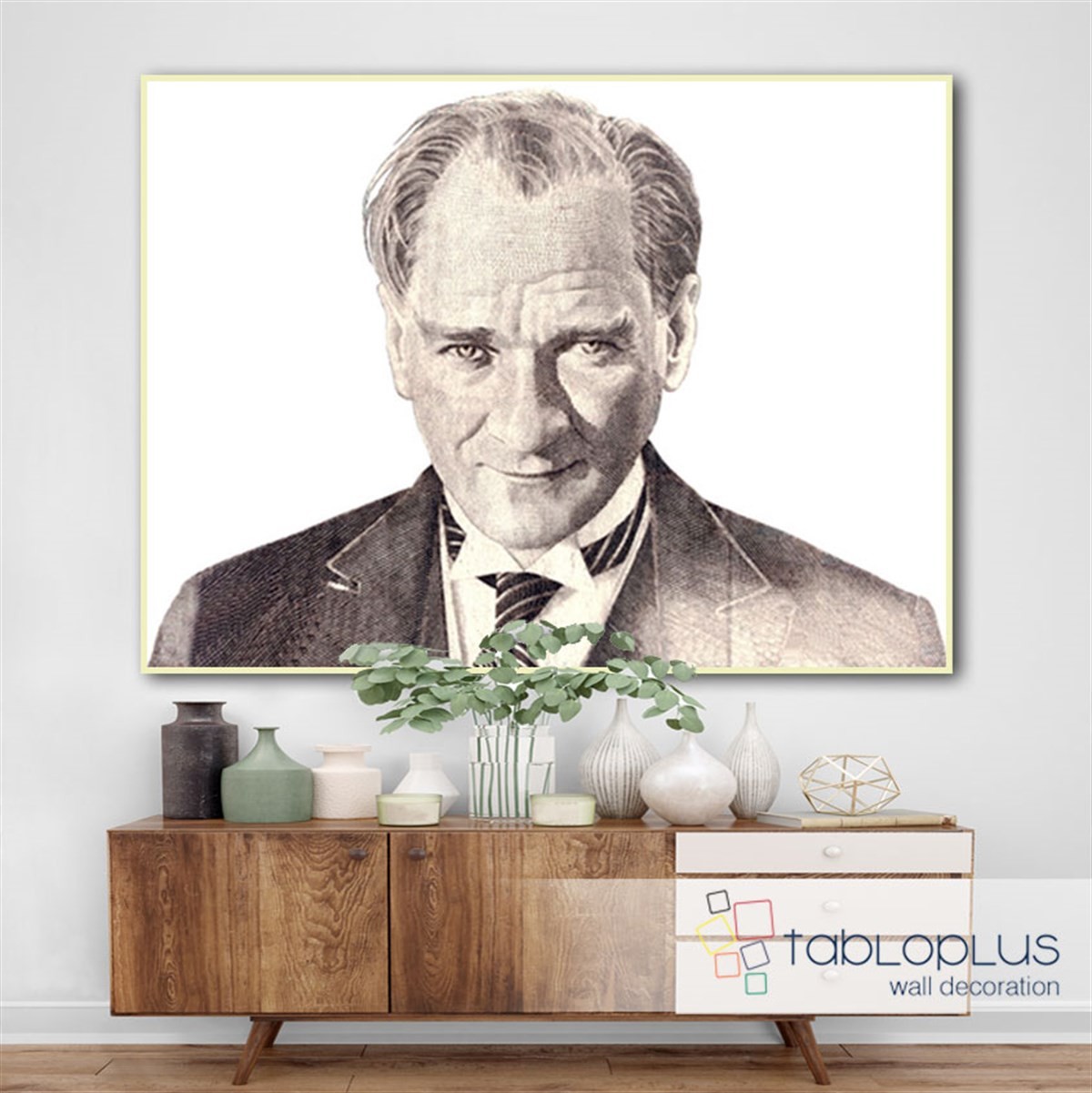Atatürk Karşıdan Portre Kanvas Tablo