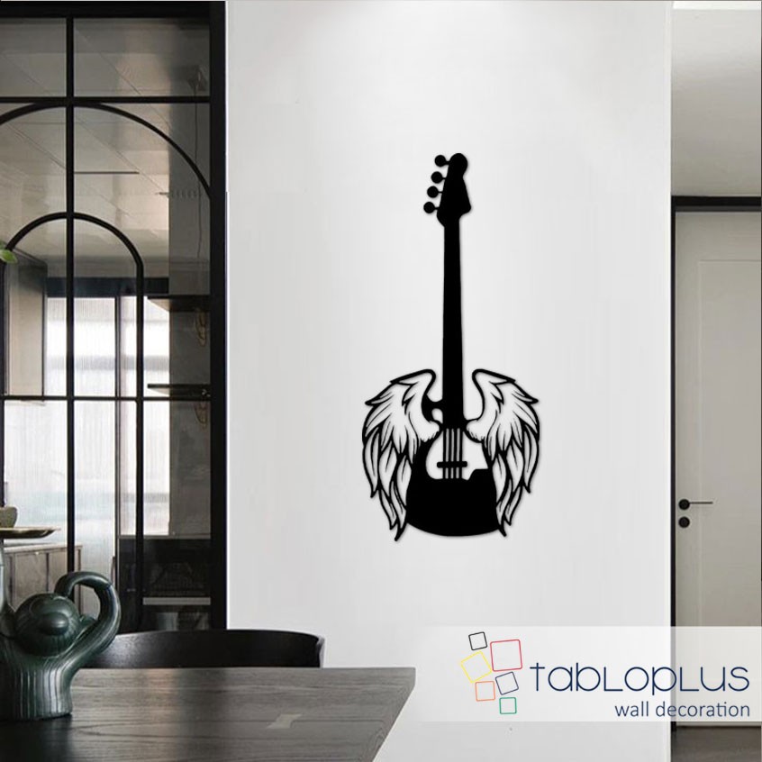 Kanatlı Gitar Metal Tablo