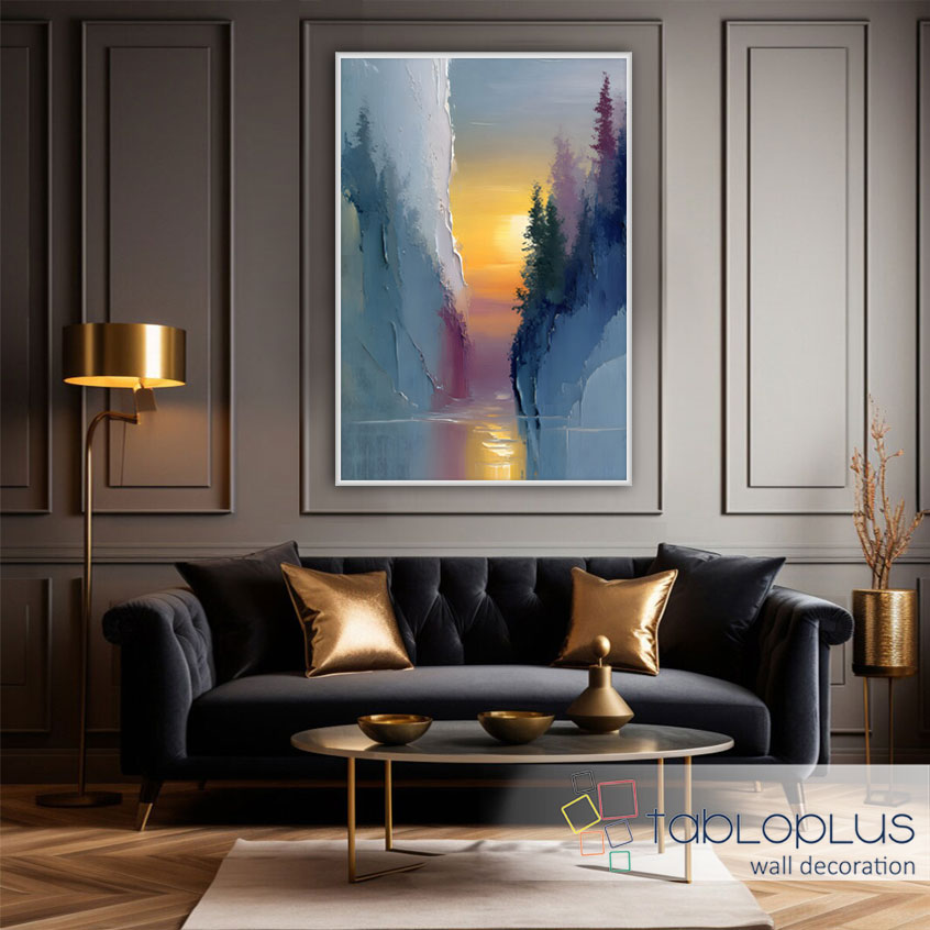 Sessiz Vadi 3d Yoğun Yağlı Boya Dokulu Tablo