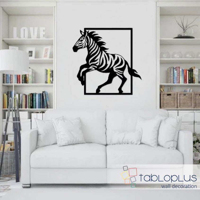 Şahlanmış Zebra Metal Tablo