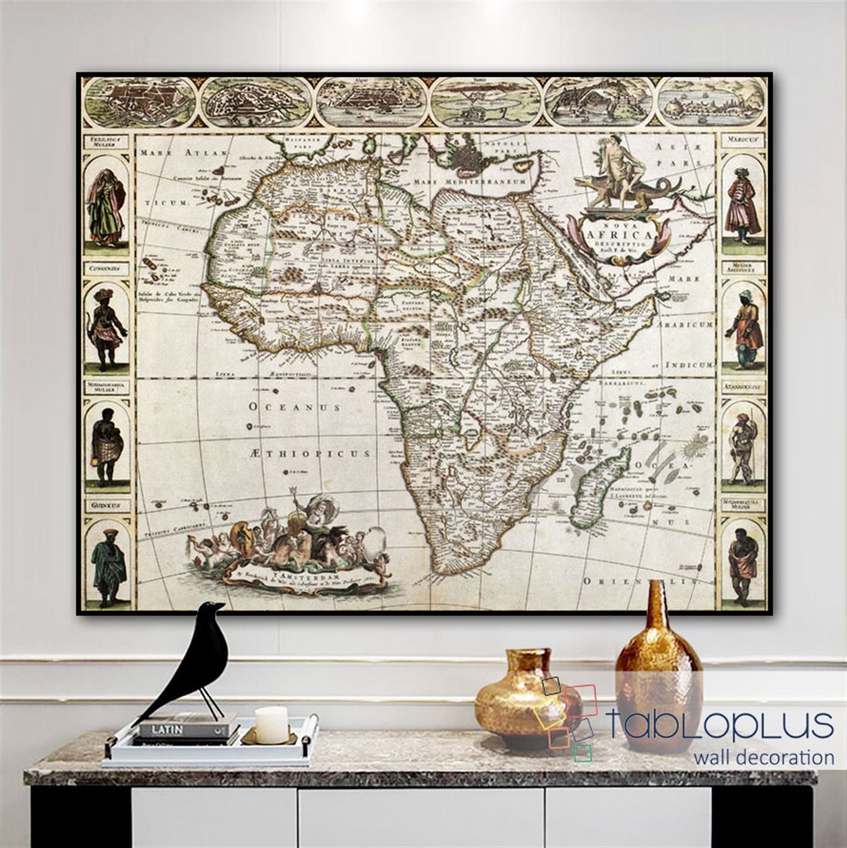 Afrika Haritası Kanvas Tablo