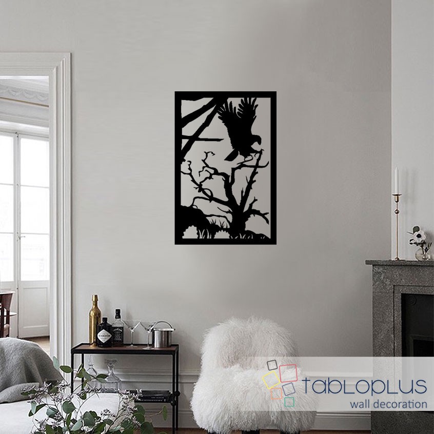 Ağaç ve Kuş Metal Tablo