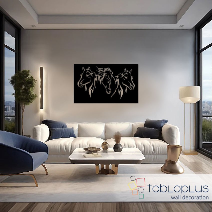 Üçlü At Metal Tablo