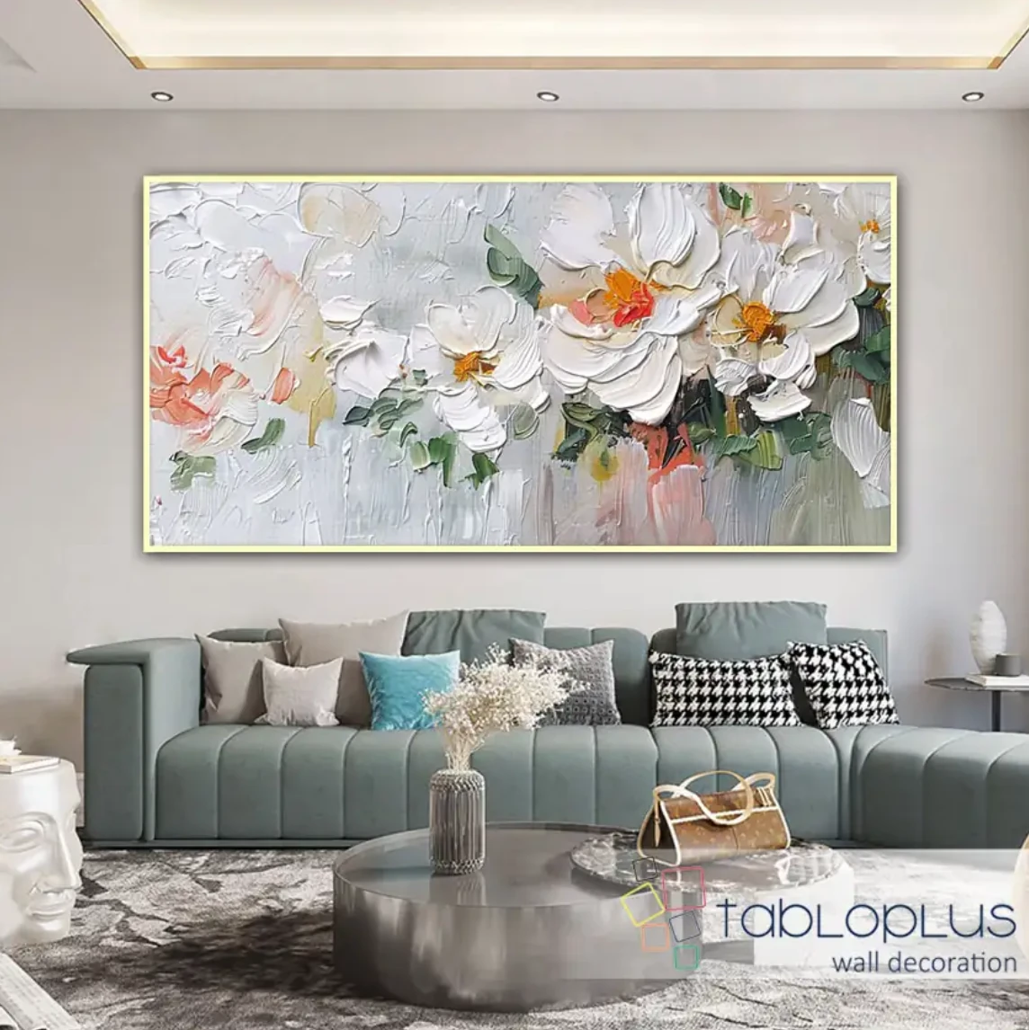 Çiçeklerin Şöleni II 3d Yoğun Yağlı Boya Dokulu Tablo