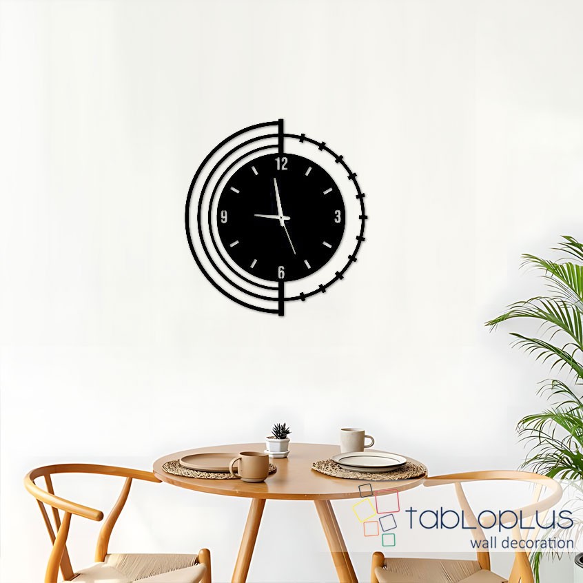 Çeltikli Duvar Saati Metal Tablo