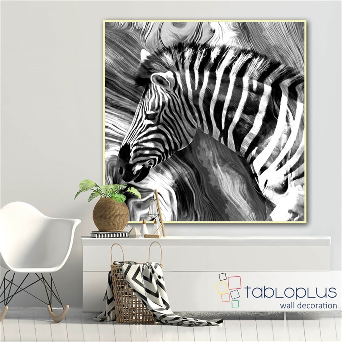 Siyah Beyaz Zebra Kanvas Tablo