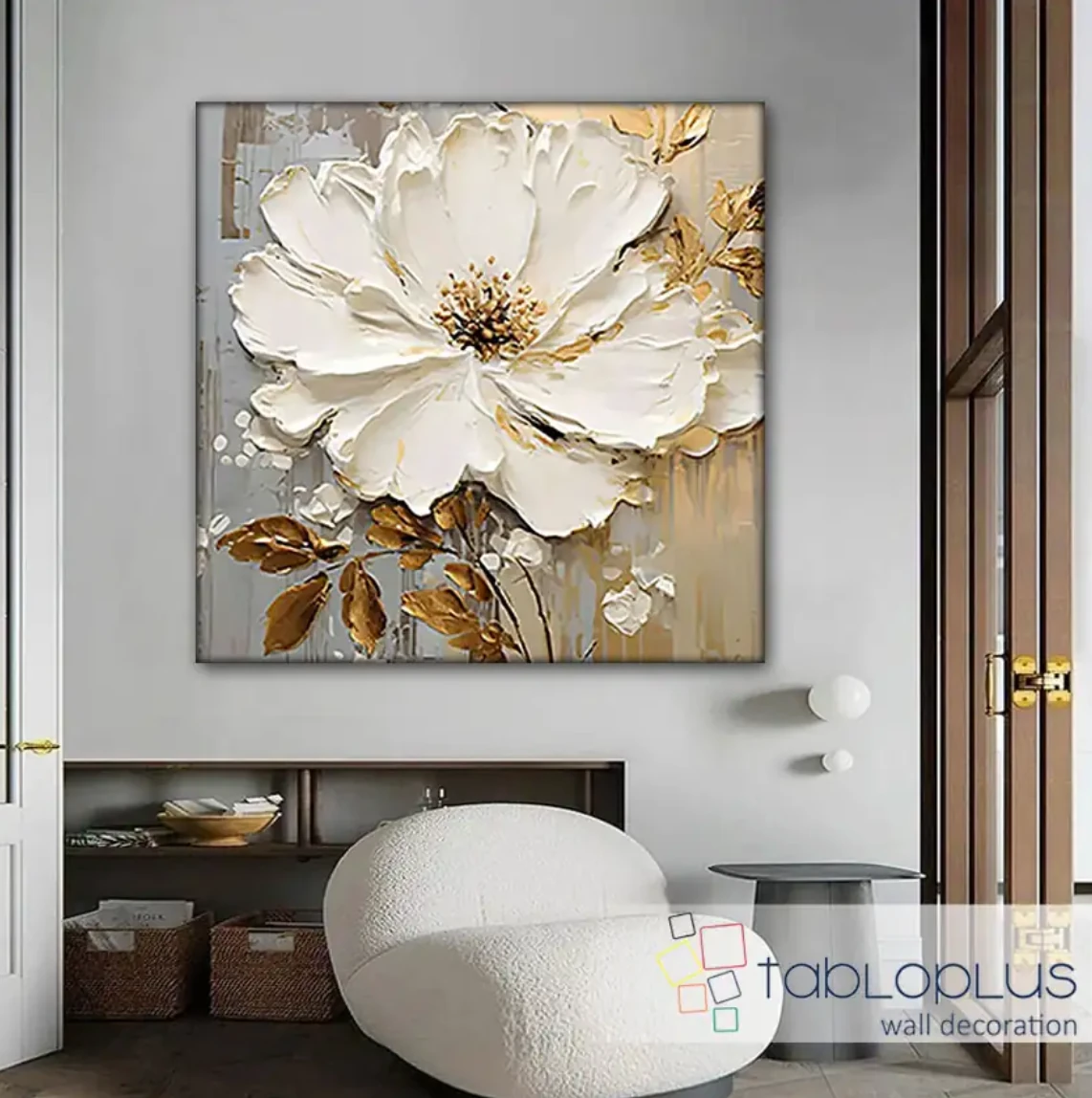 Gold Elegancy III 3d Yoğun Yağlı Boya Dokulu Tablo