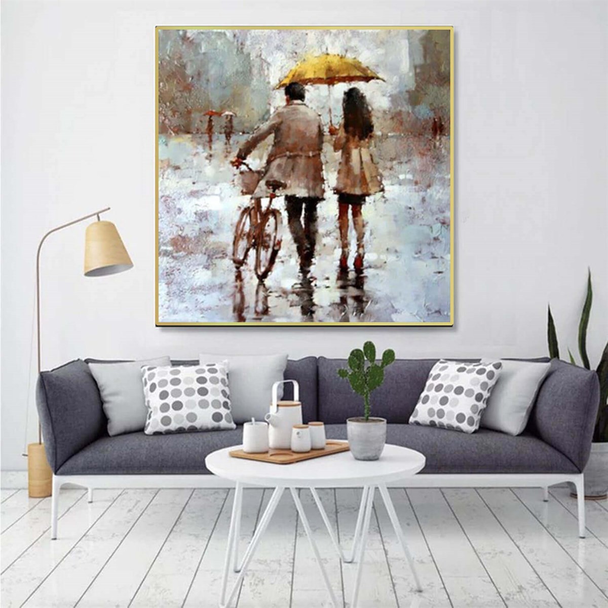 Yağmur'da Yürüyüş Yağlı Boya Tablo