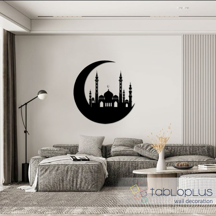 Hilal İçinde Camii Metal Tablo