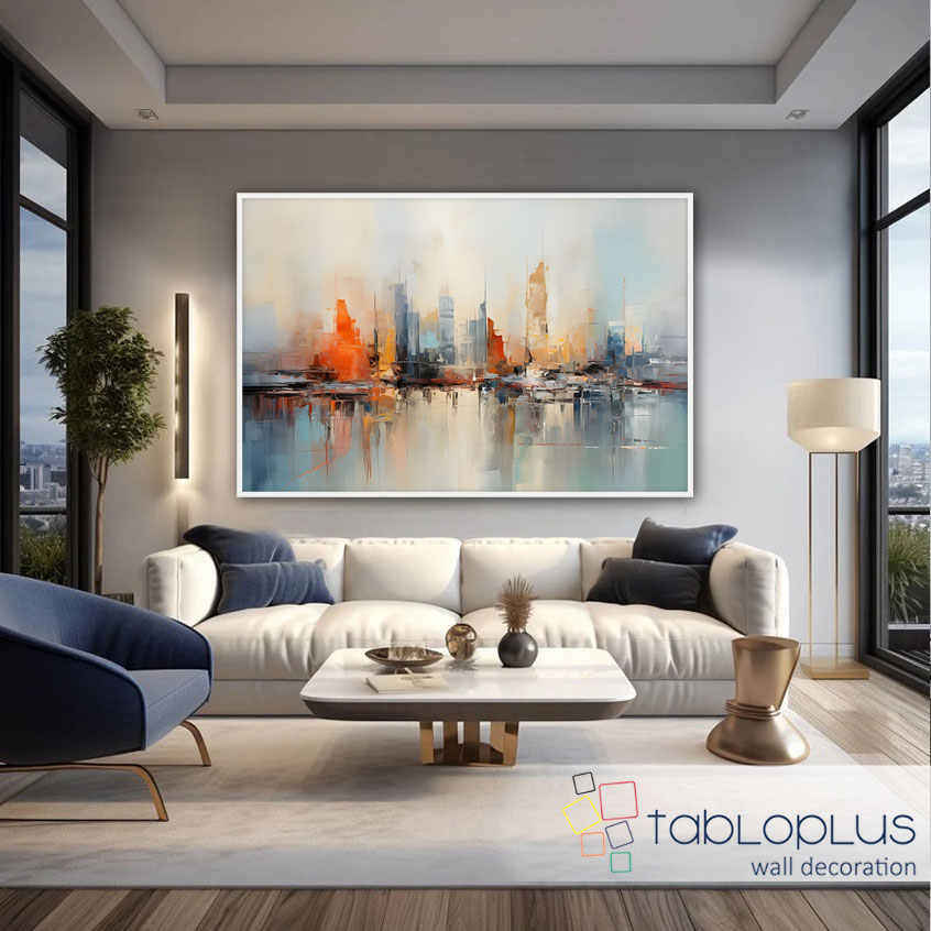 Ufuk yansıması Yağlı Boya Dokulu Tablo