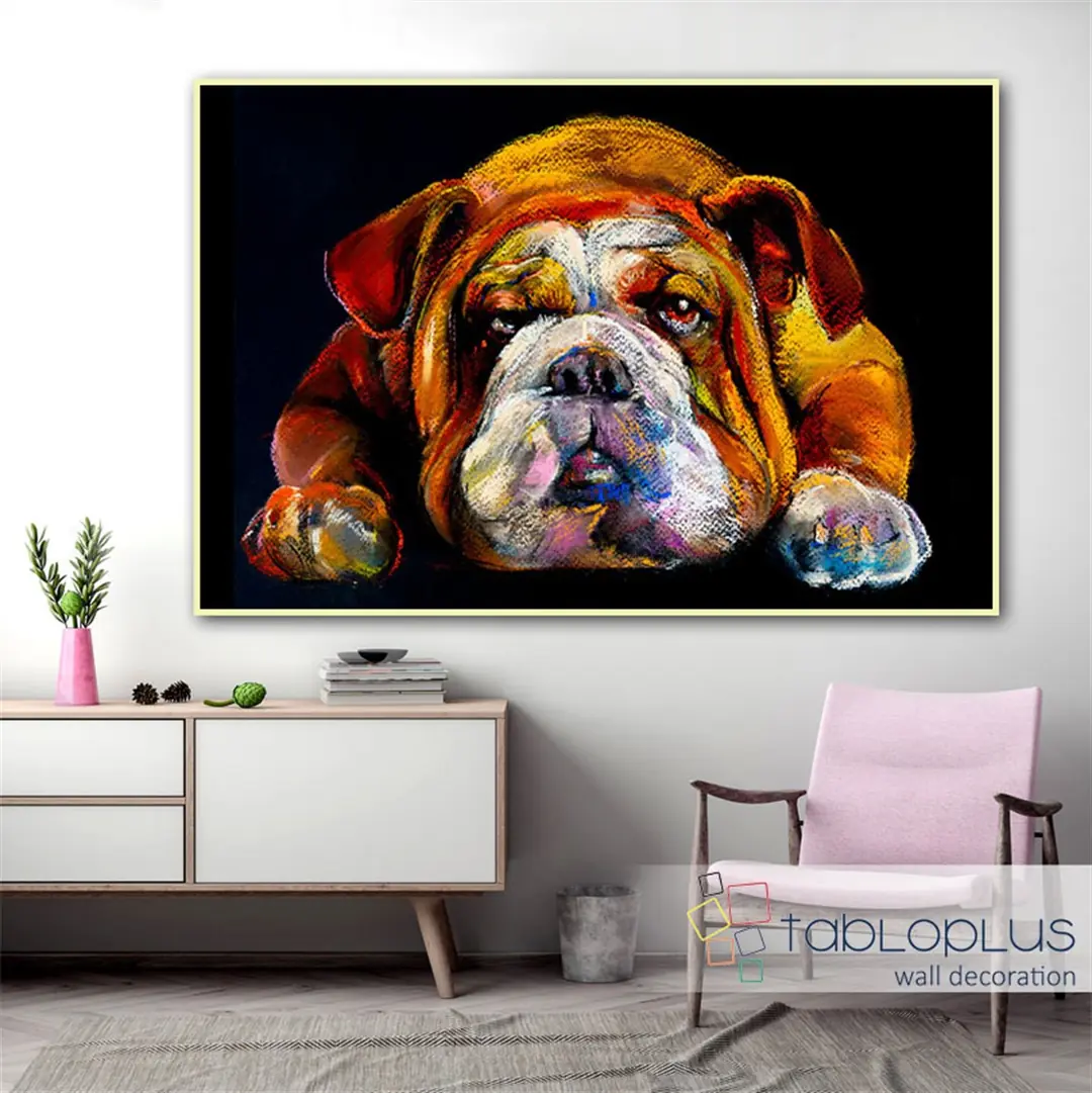 Buldog Köpek Kanvas Tablo