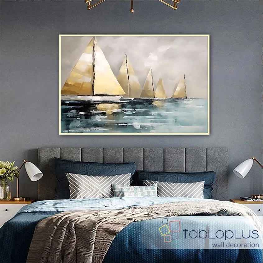 Rüzgârın İzinde Yağlı Boya Dokulu Tablo