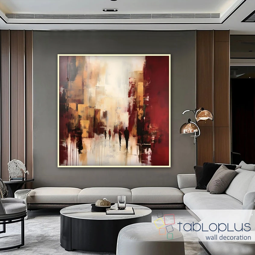 Gündoğumunda Adımlar Yağlı Boya Dokulu Tablo