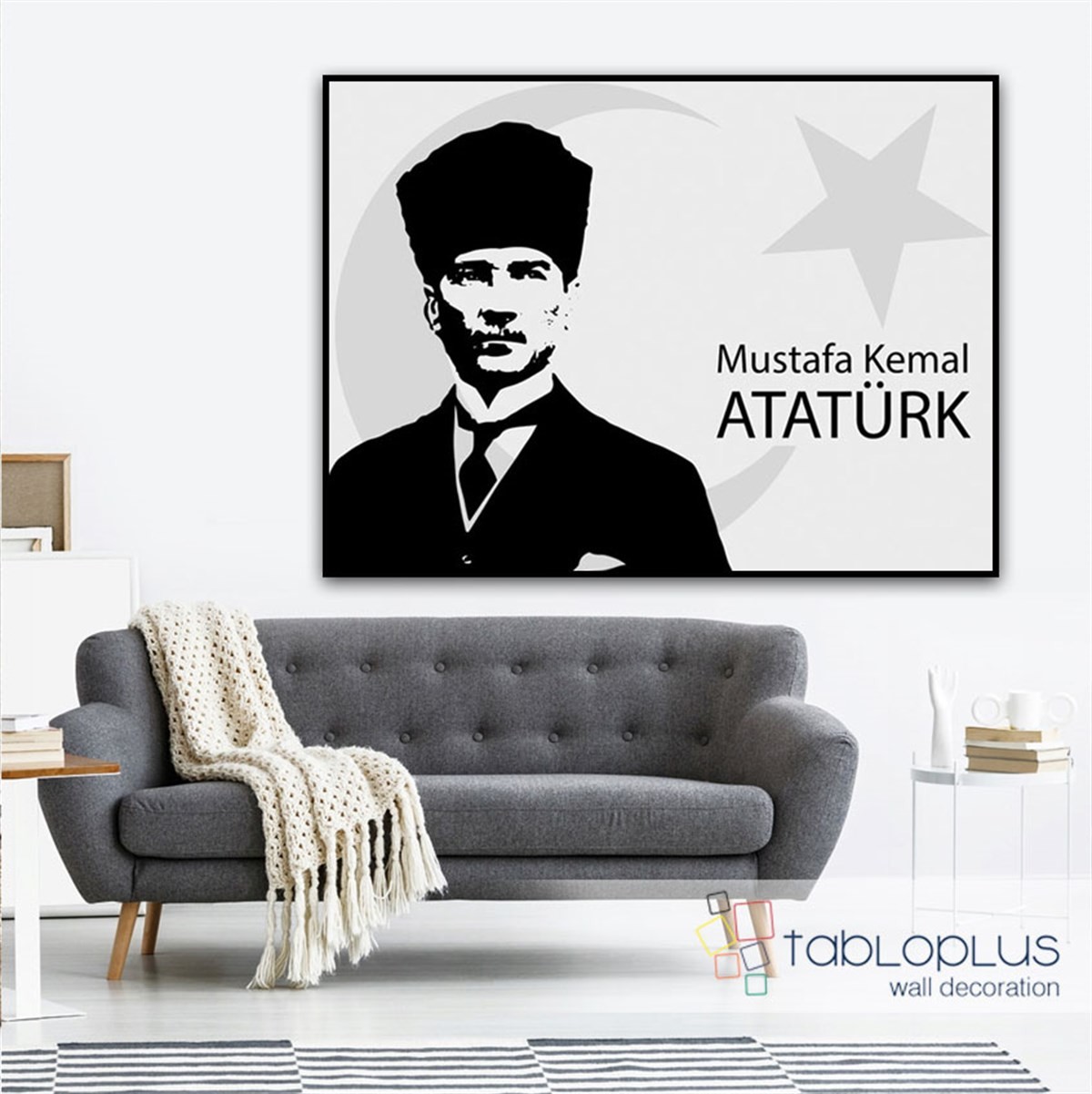 Atatürk ve Ay Yıldız Kanvas Tablo