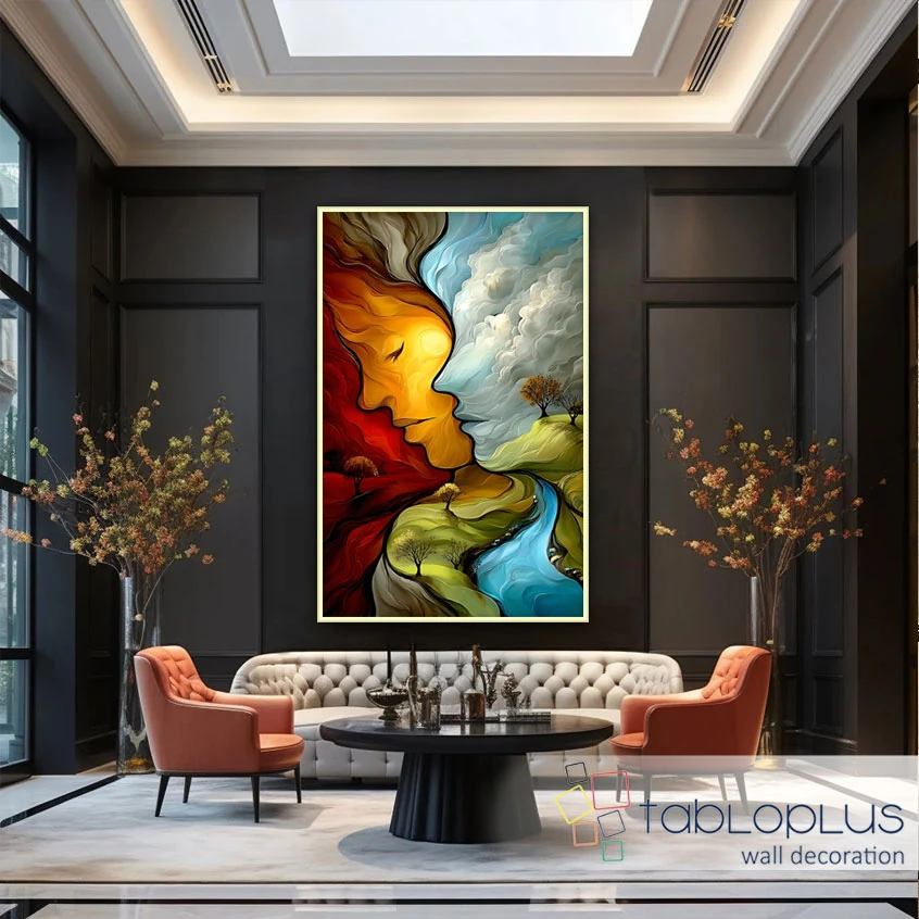 Doğanın Yüzü Yağlı Boya Dokulu Tablo