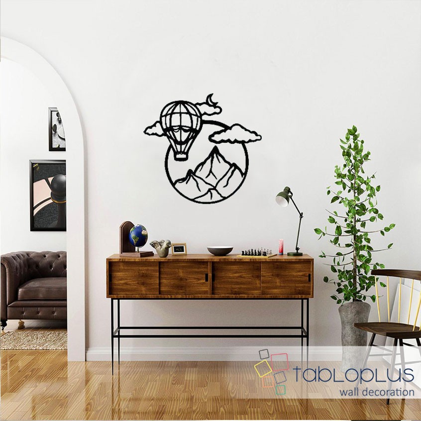 Bulutlar ve Balon Metal Tablo