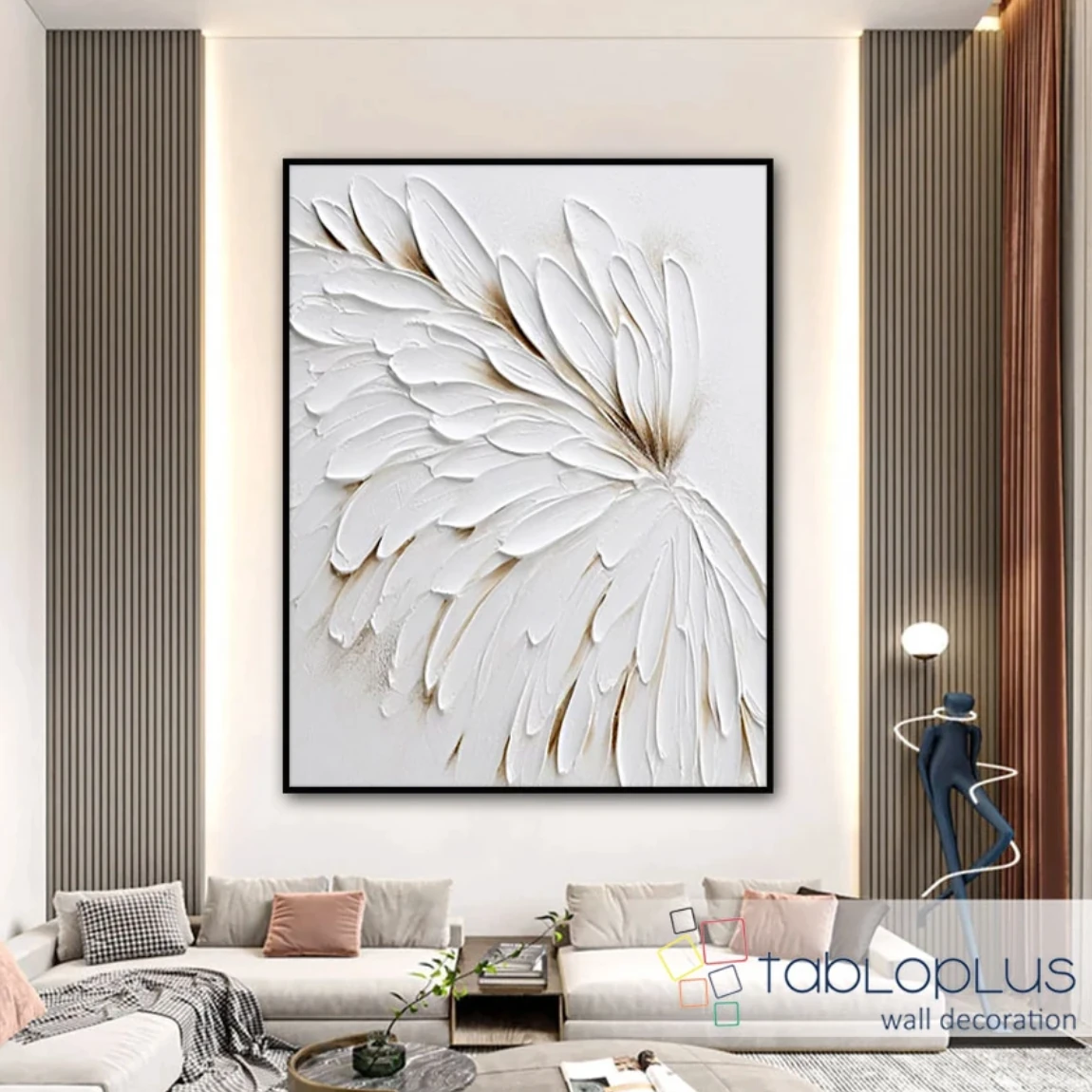 Kabartmalı Krem Çiçek 3d Yoğun Yağlı Boya Dokulu Tablo