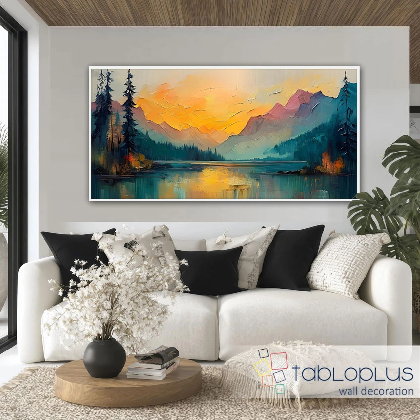 Dağların Nefesi 3d Yoğun Yağlı Boya Dokulu Tablo