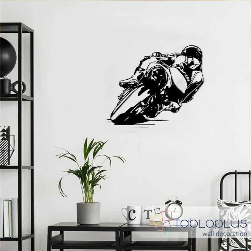 Motorsiklet Yarışı Metal Tablo