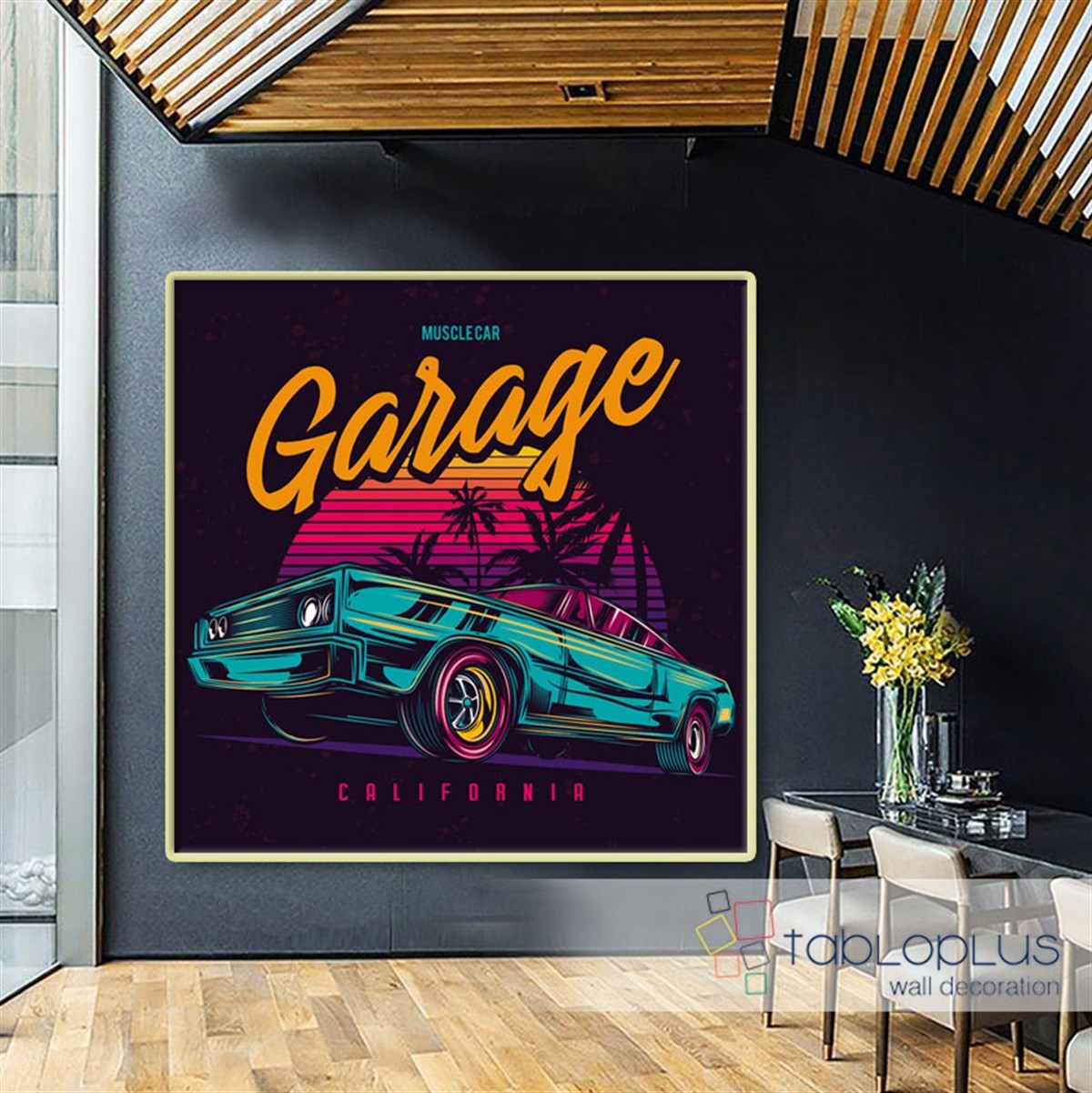 Muscle Car Garage Kanvas Tablo