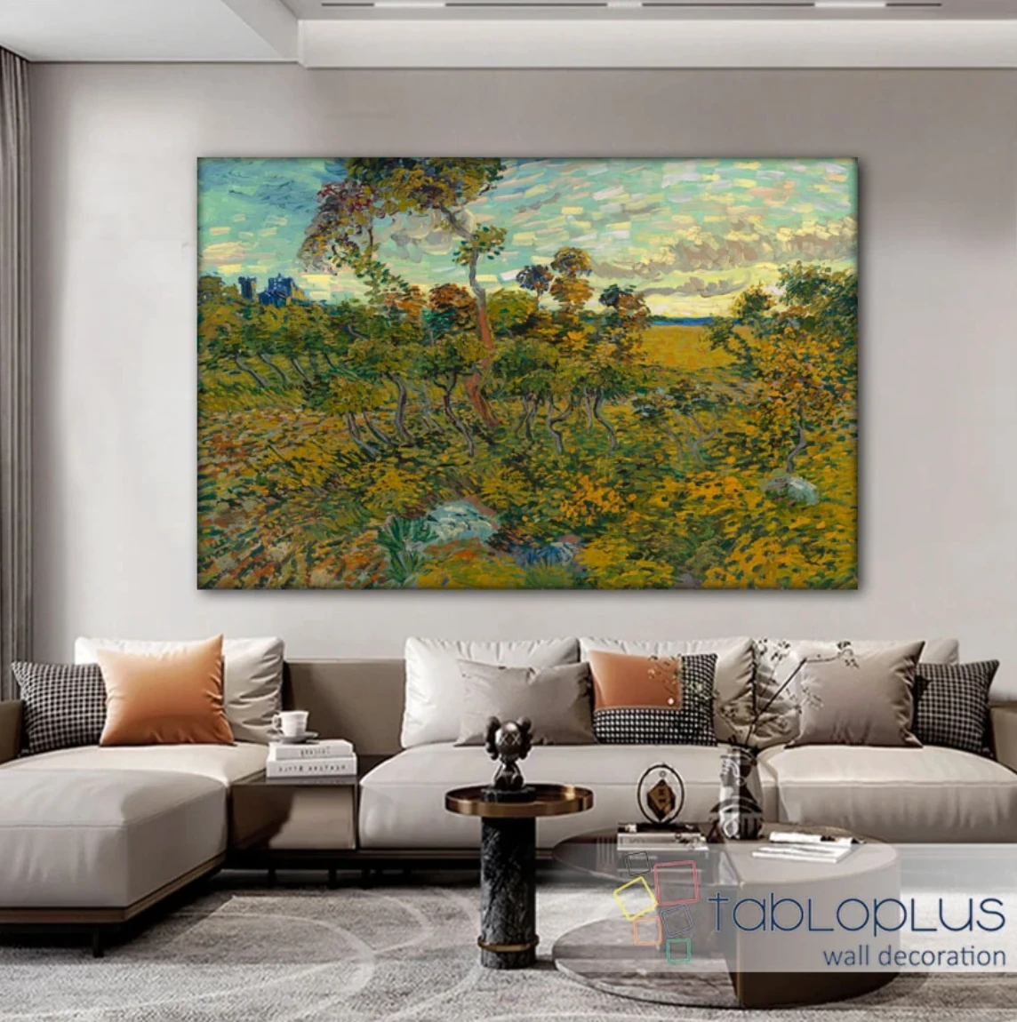 Van Gogh Montmajour'da Günbatımı Yağlı Boya Dokulu Tablo