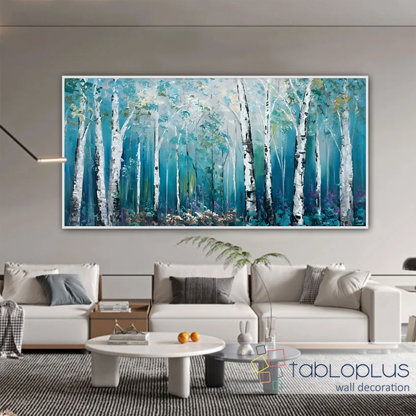 Mavi Orman Yağlı Boya Tablo