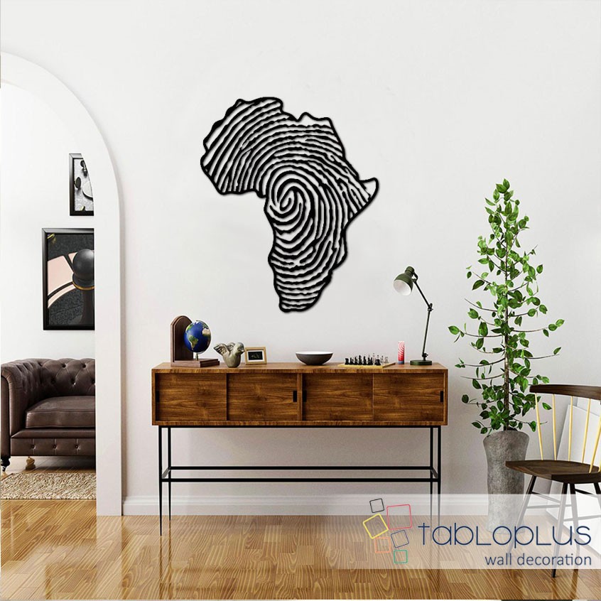 Afrika Kıtası Metal Tablo