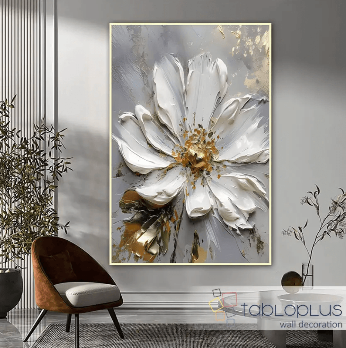 Gold Elegancy IV 3d Yoğun Yağlı Boya Dokulu Tablo