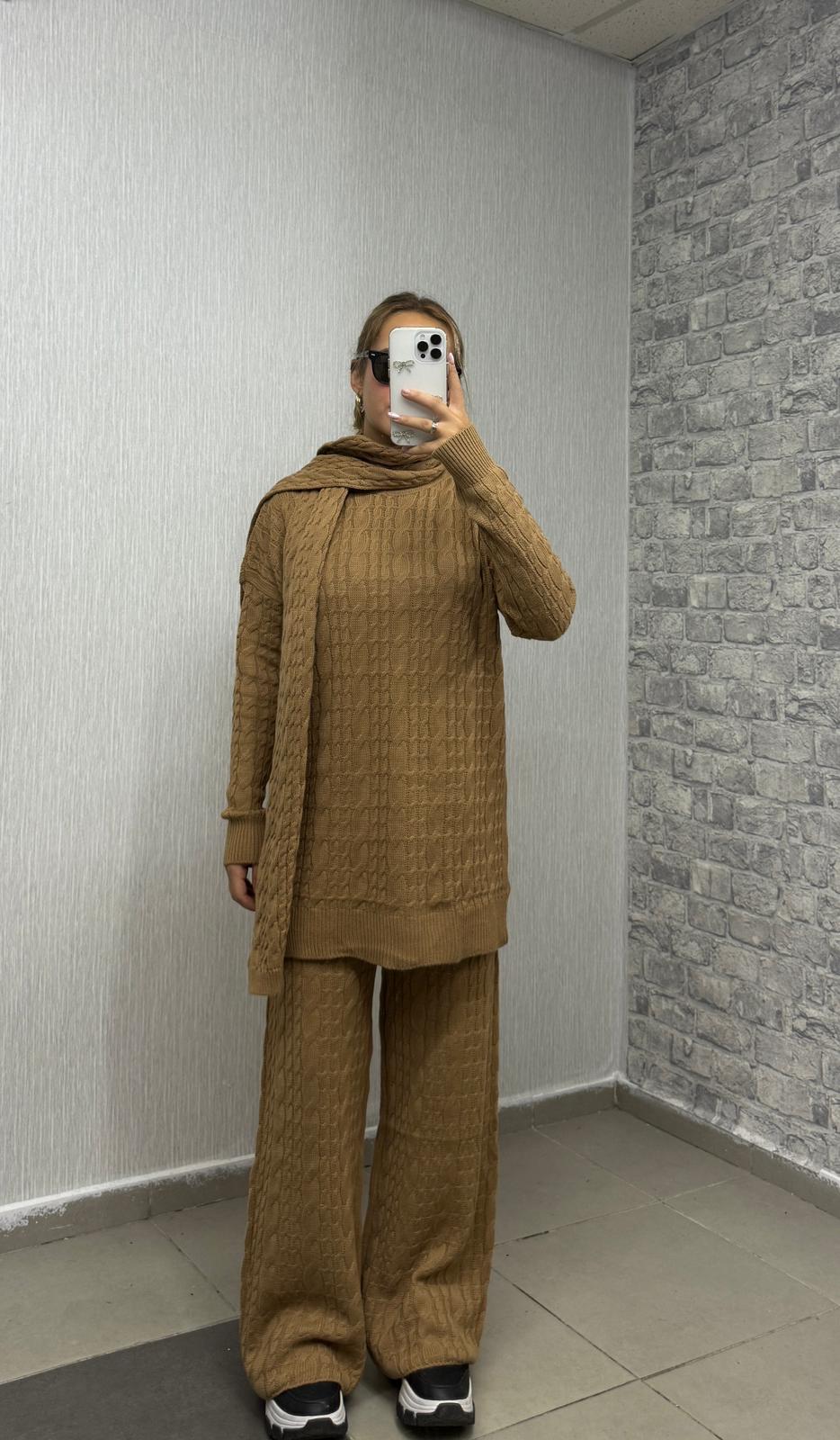 Atkılı Takım 3 Parça - Camel