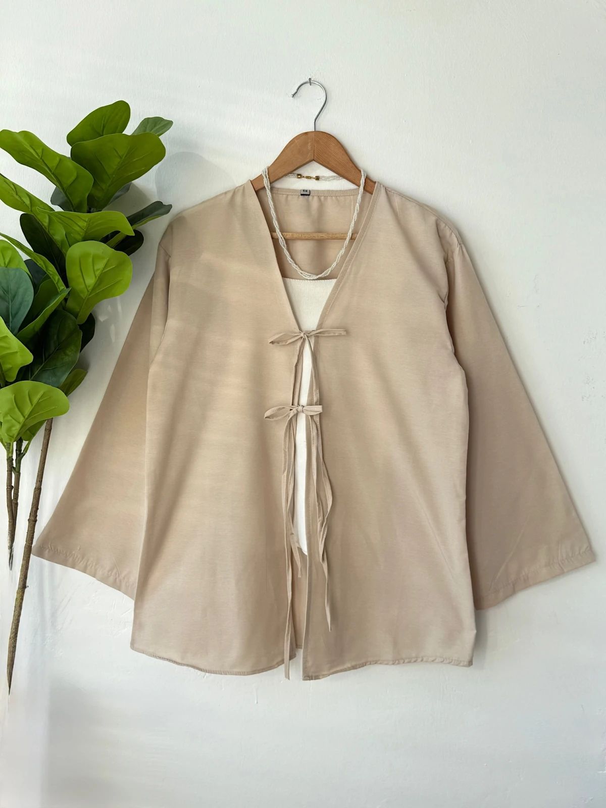 İki İpli Bağlamalı Kimono - Taş