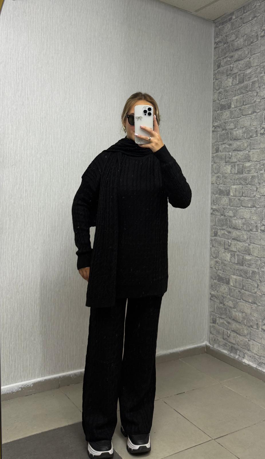 Atkılı Takım 3 Parça - Siyah