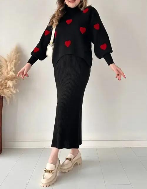 Kalpli Bolero Takım - Siyah