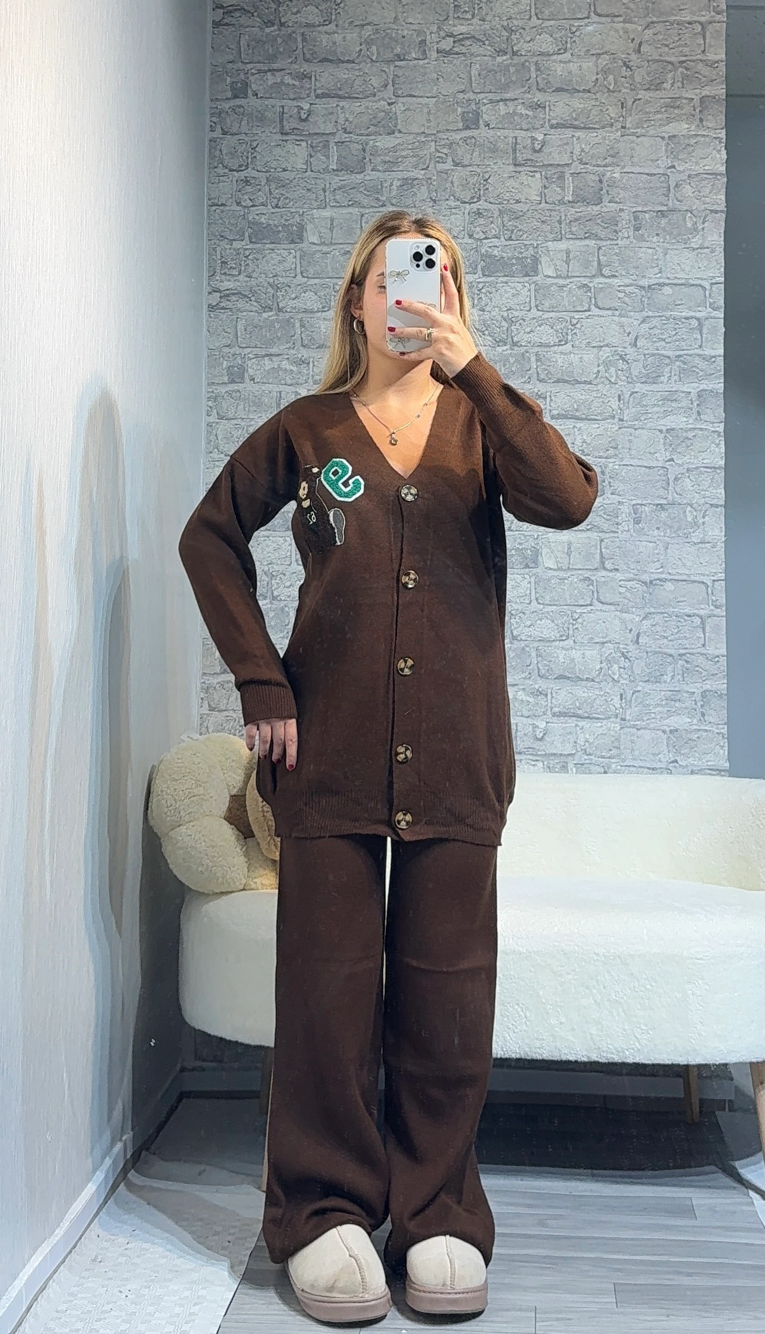 Teddy Bear Hırkalı Triko Takım