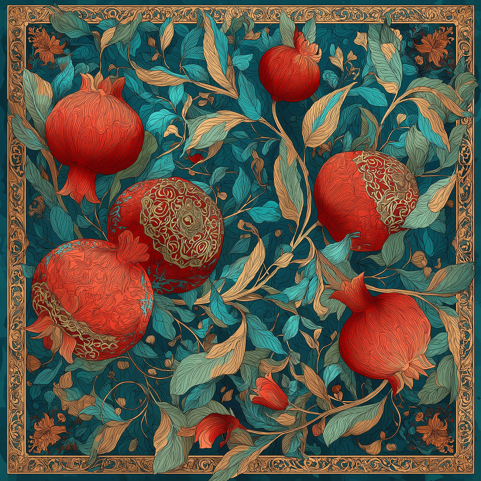 Grenade d’Or İpek Fular | Pure Paris