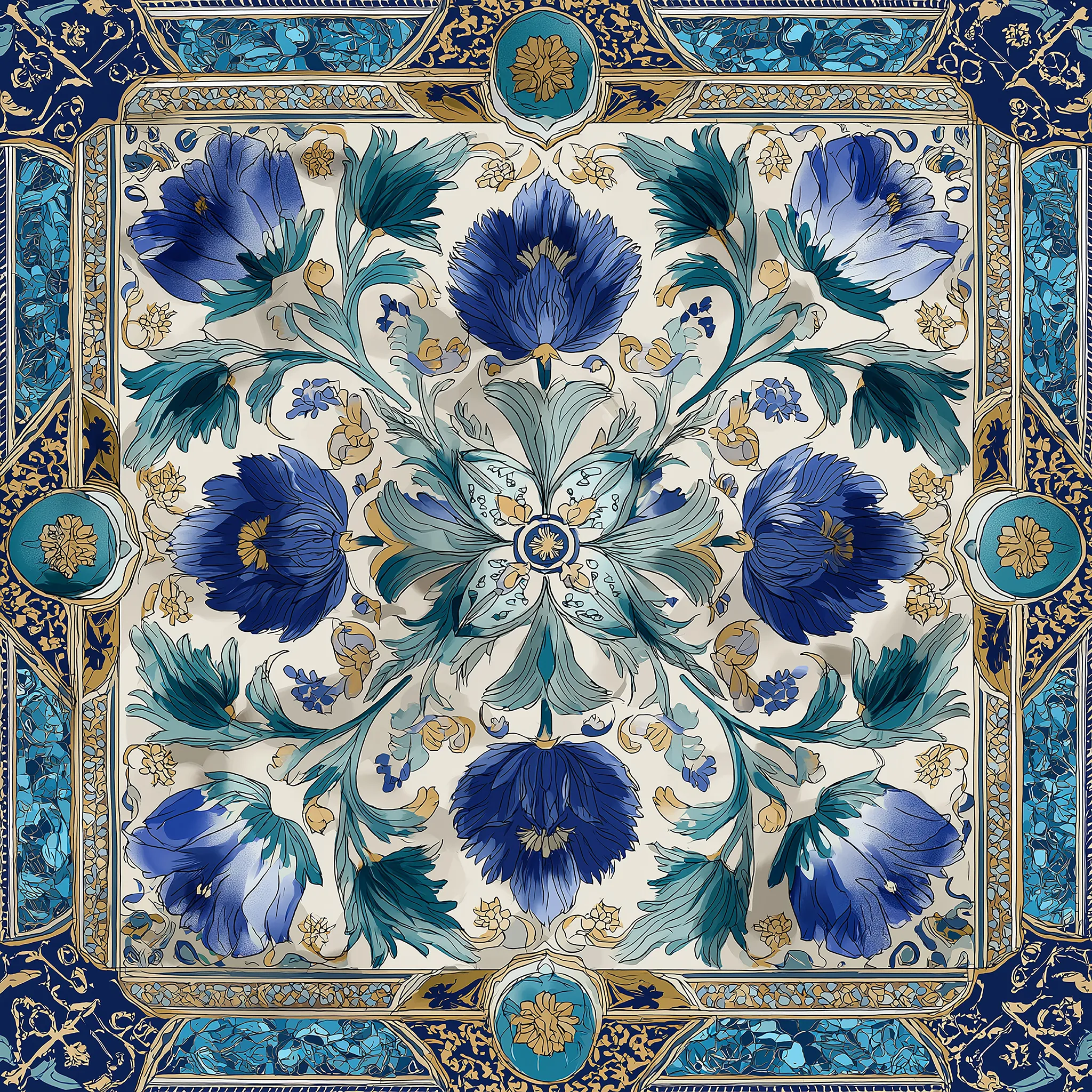 Bleu d’Anatolie İpek Fular | Pure Paris