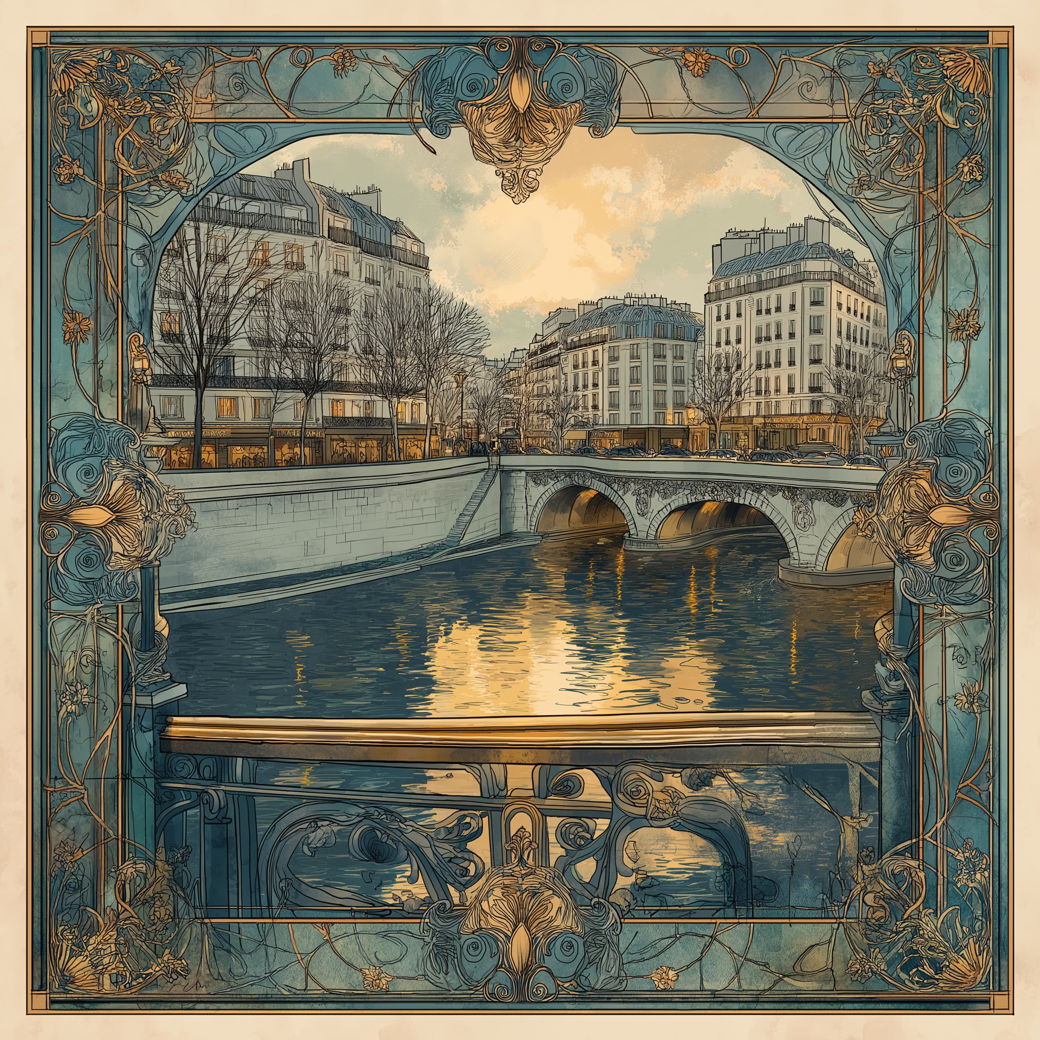 Pont Neuf Twill Saten Eşarp 