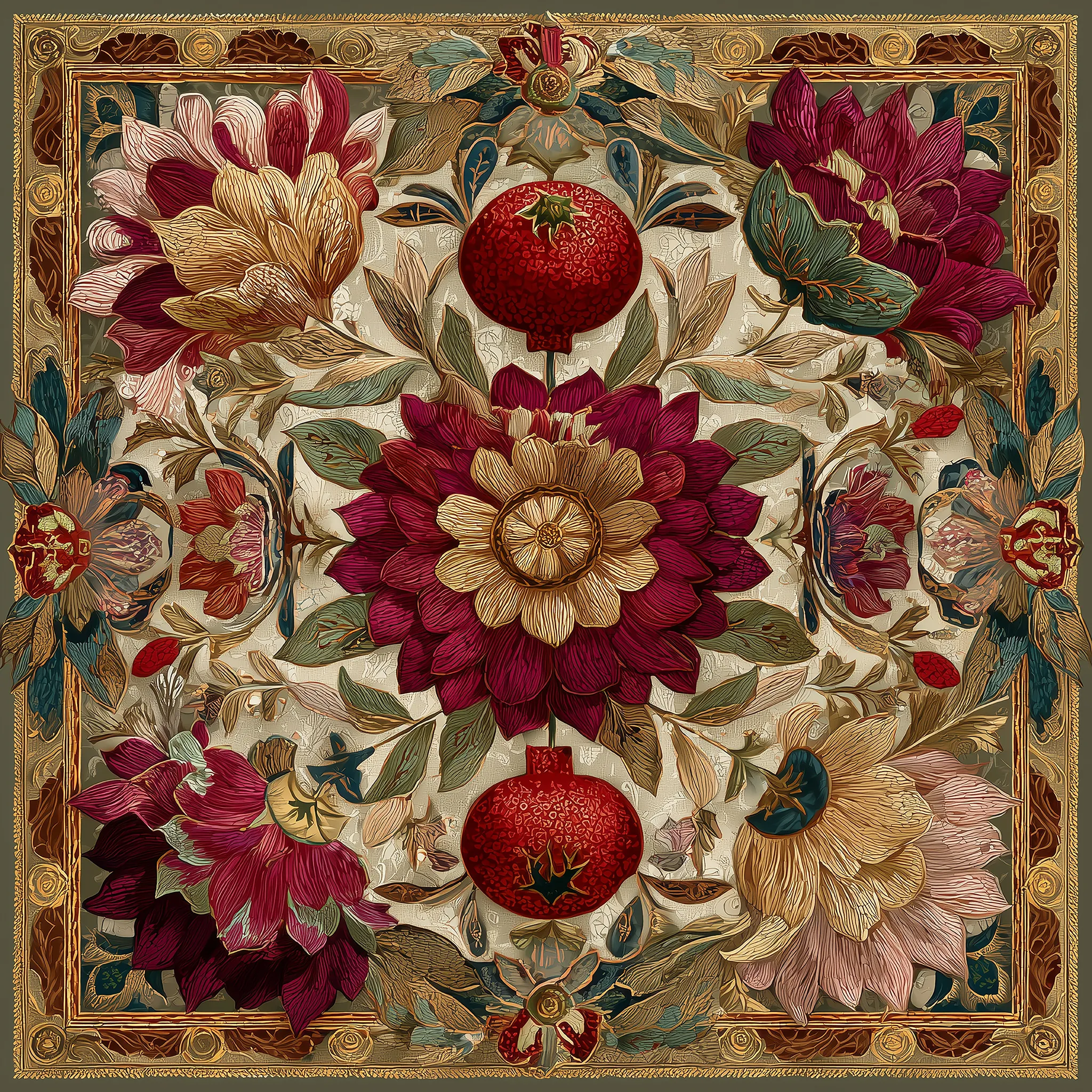 Golden Garnet İpek Fular | Pure Paris