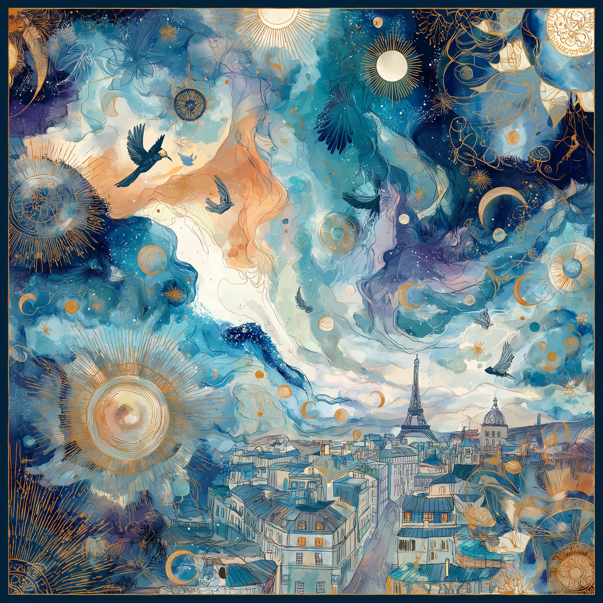 Lumières du Soir Twill Saten Eşarp 
