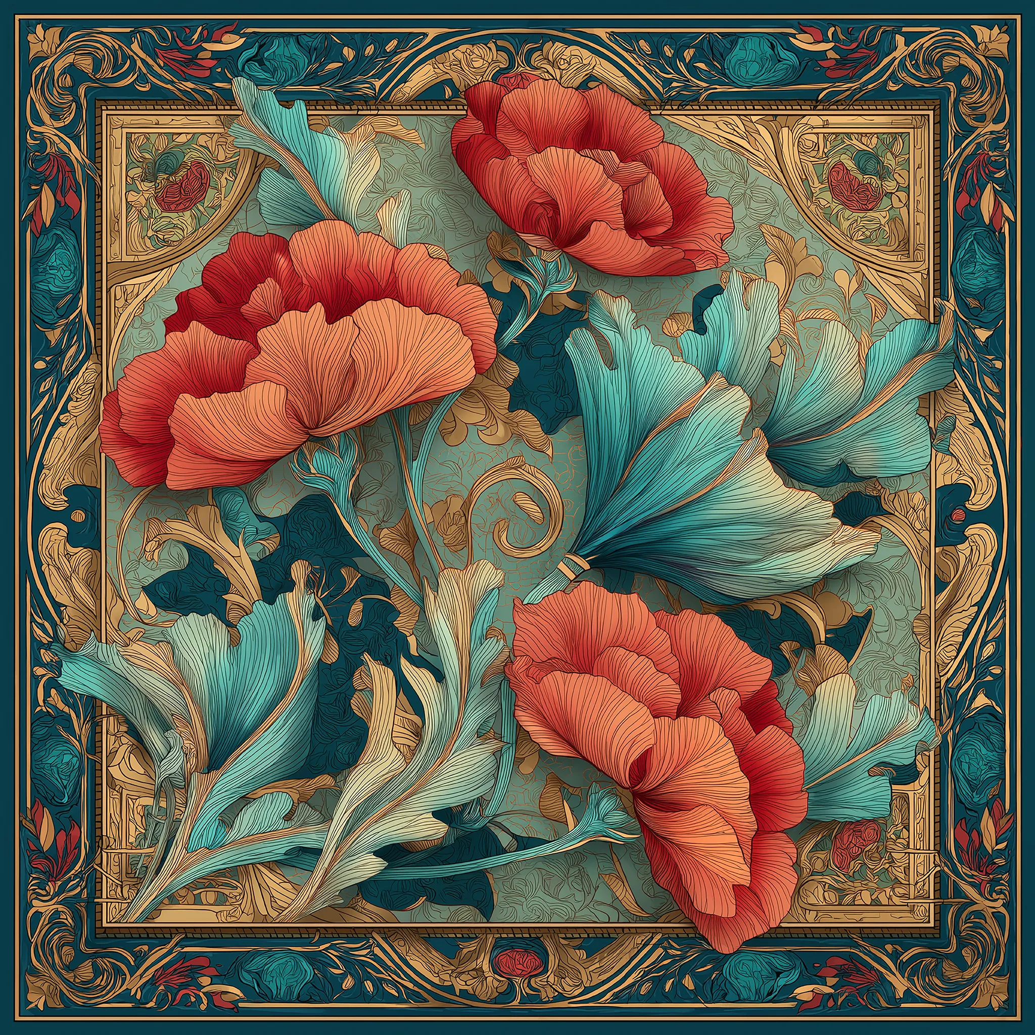 Tulipe de Minuit İpek Fular | Pure Paris