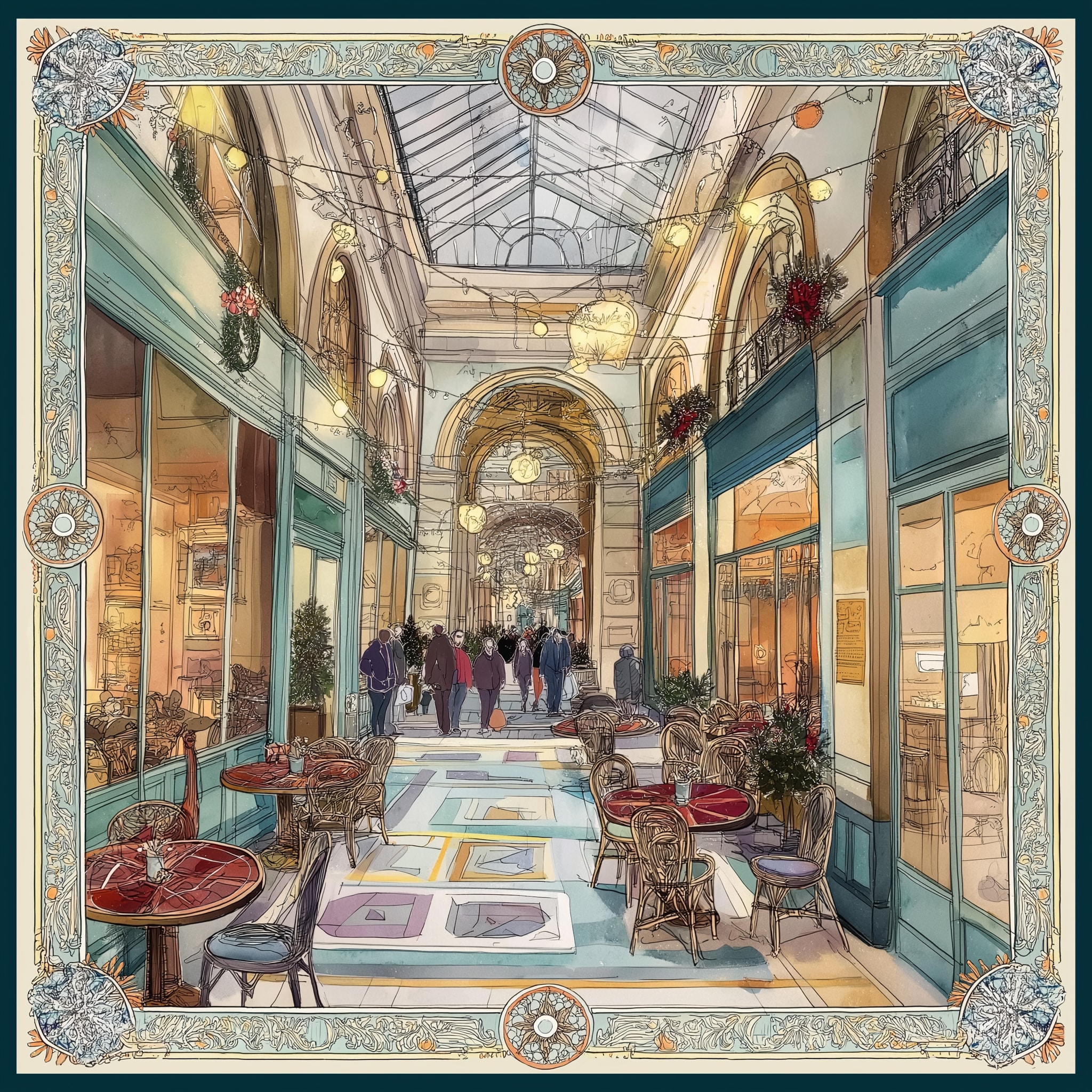 Noël à la Galerie Twill Saten Eşarp