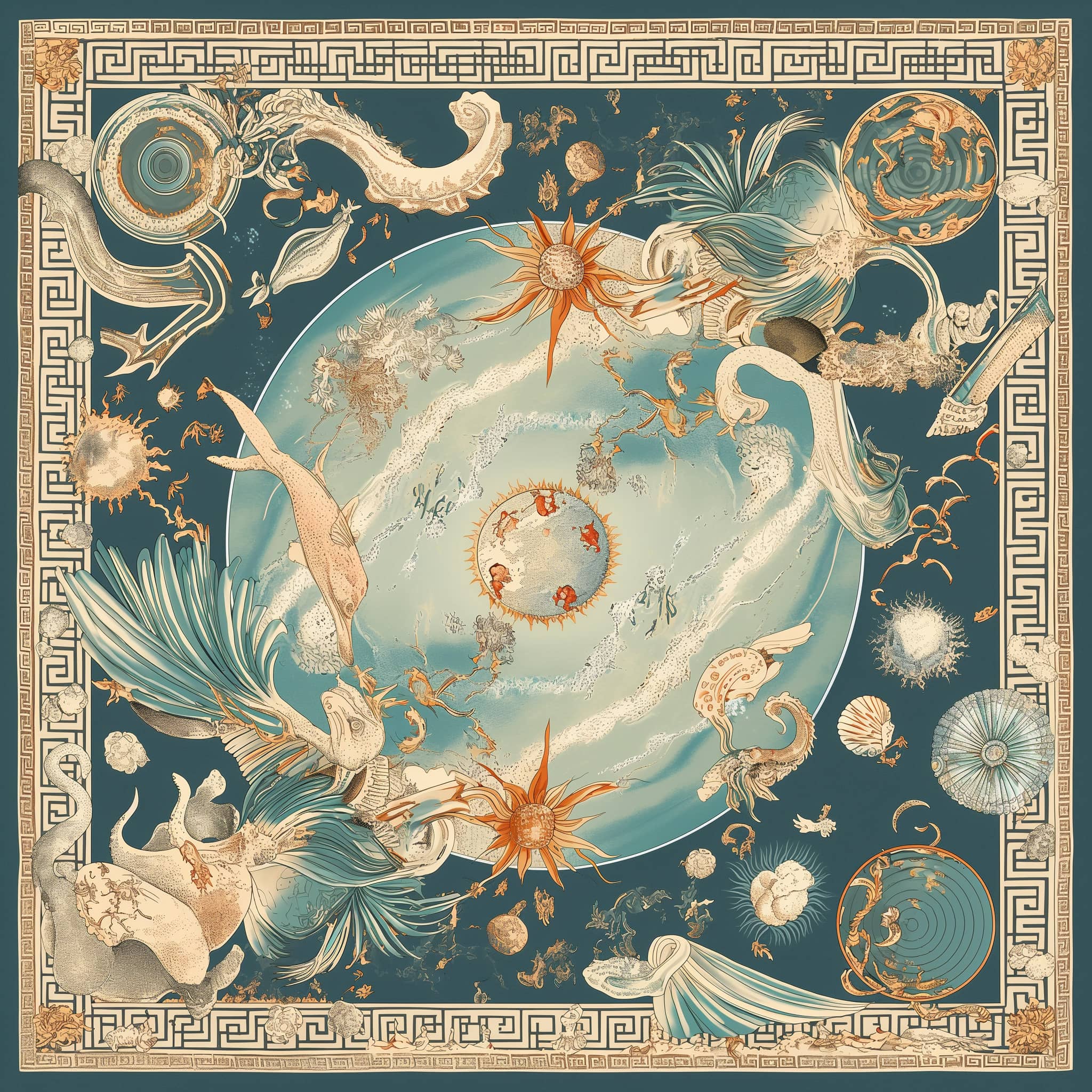 Thalassa’s Dream Twill Saten Eşarp Lacivert