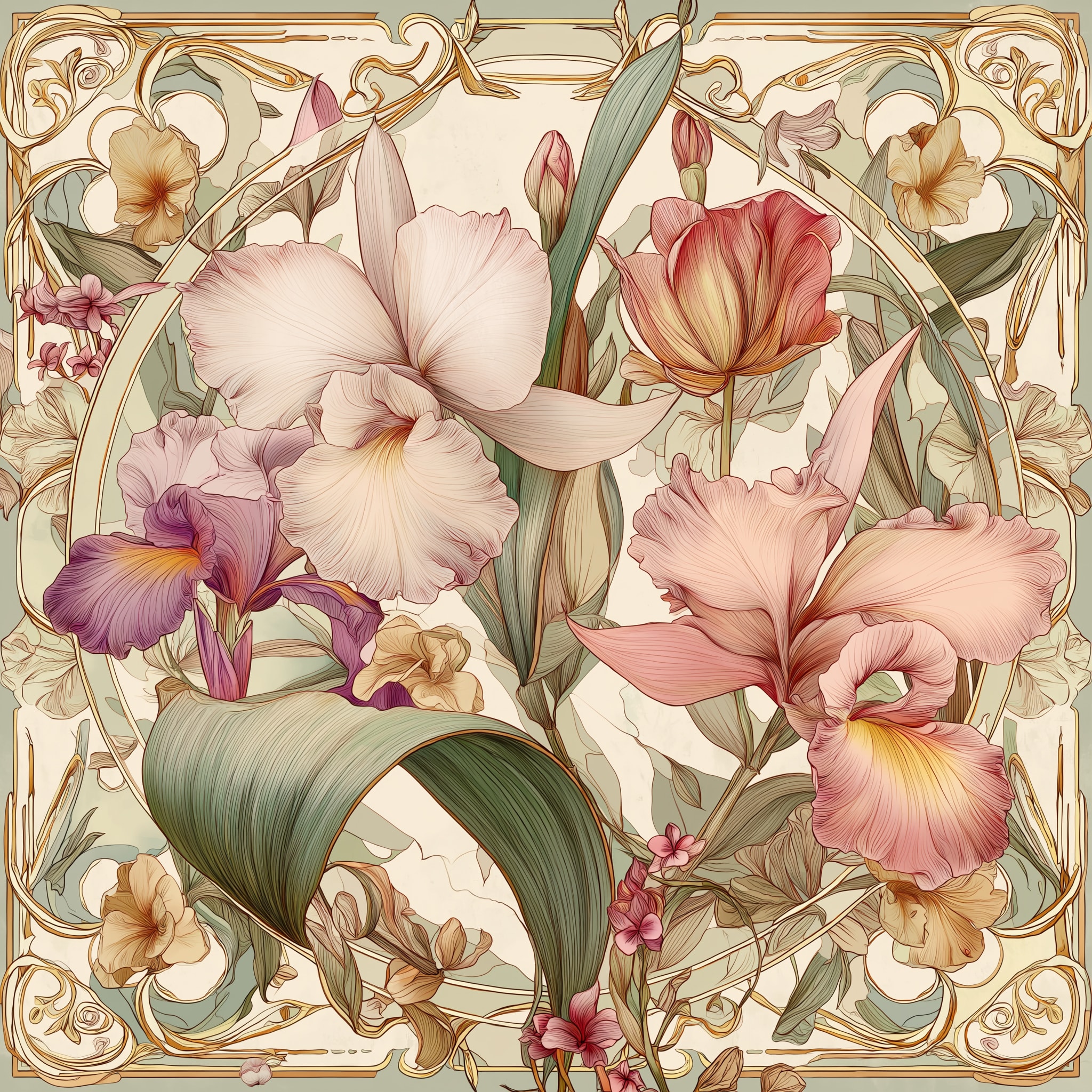 Jardin Doré Twill Saten Eşarp