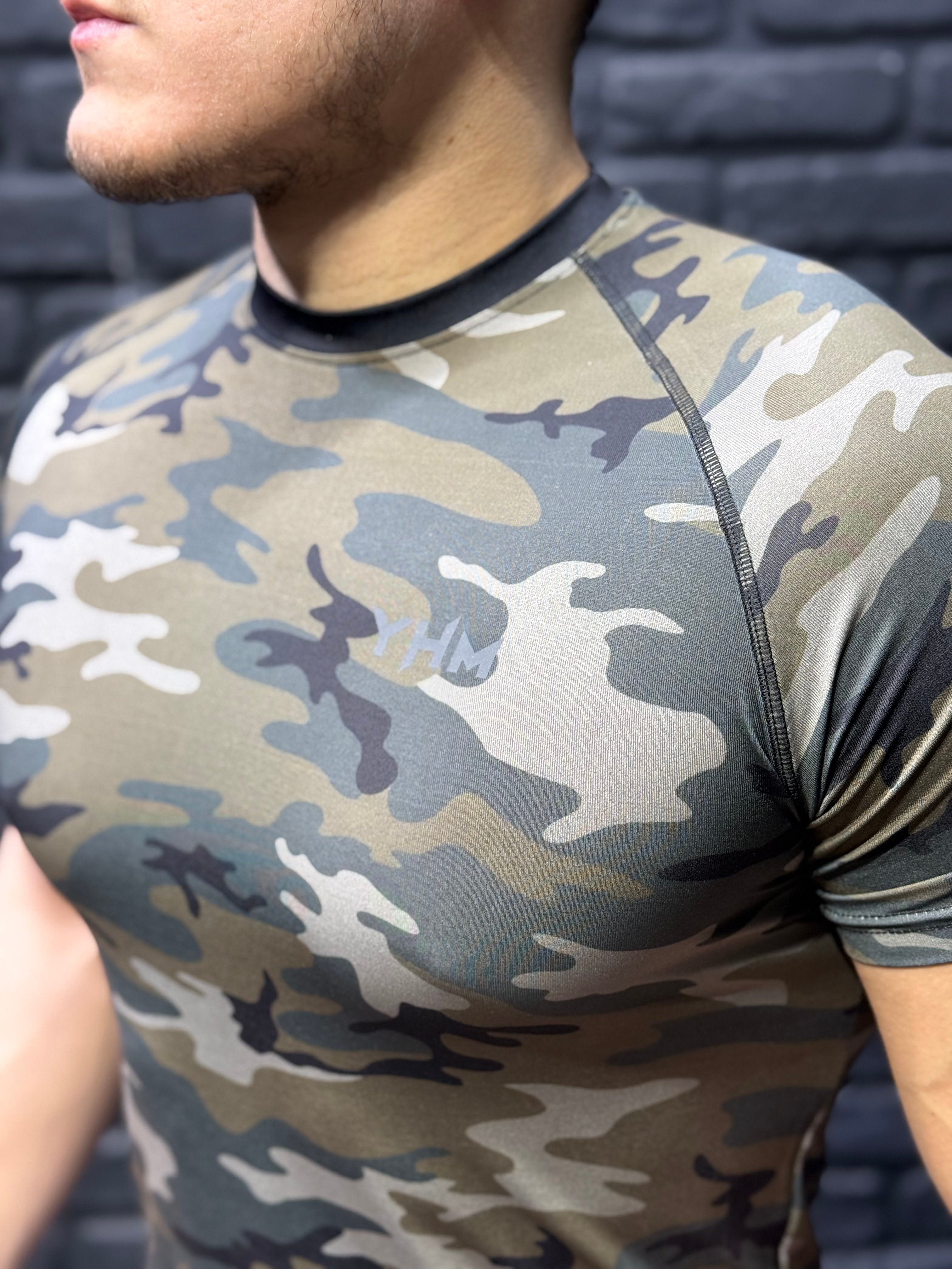 YHM Kamuflaj Desenli Compression T-Shirt