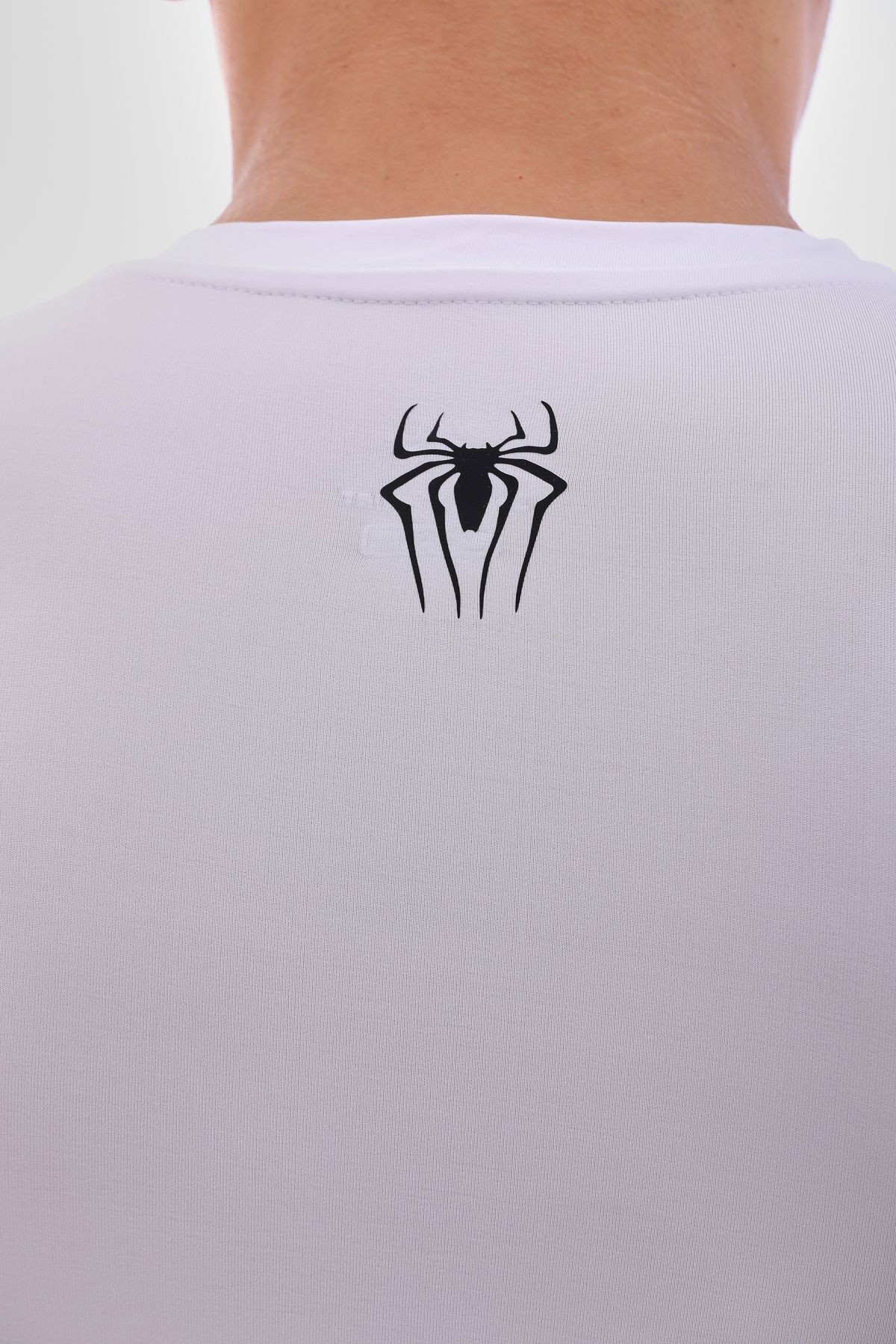 Erkek Spor Atlet Süper Esnek Compression Fitness Tank Top Terletmez Beyaz Baskılı