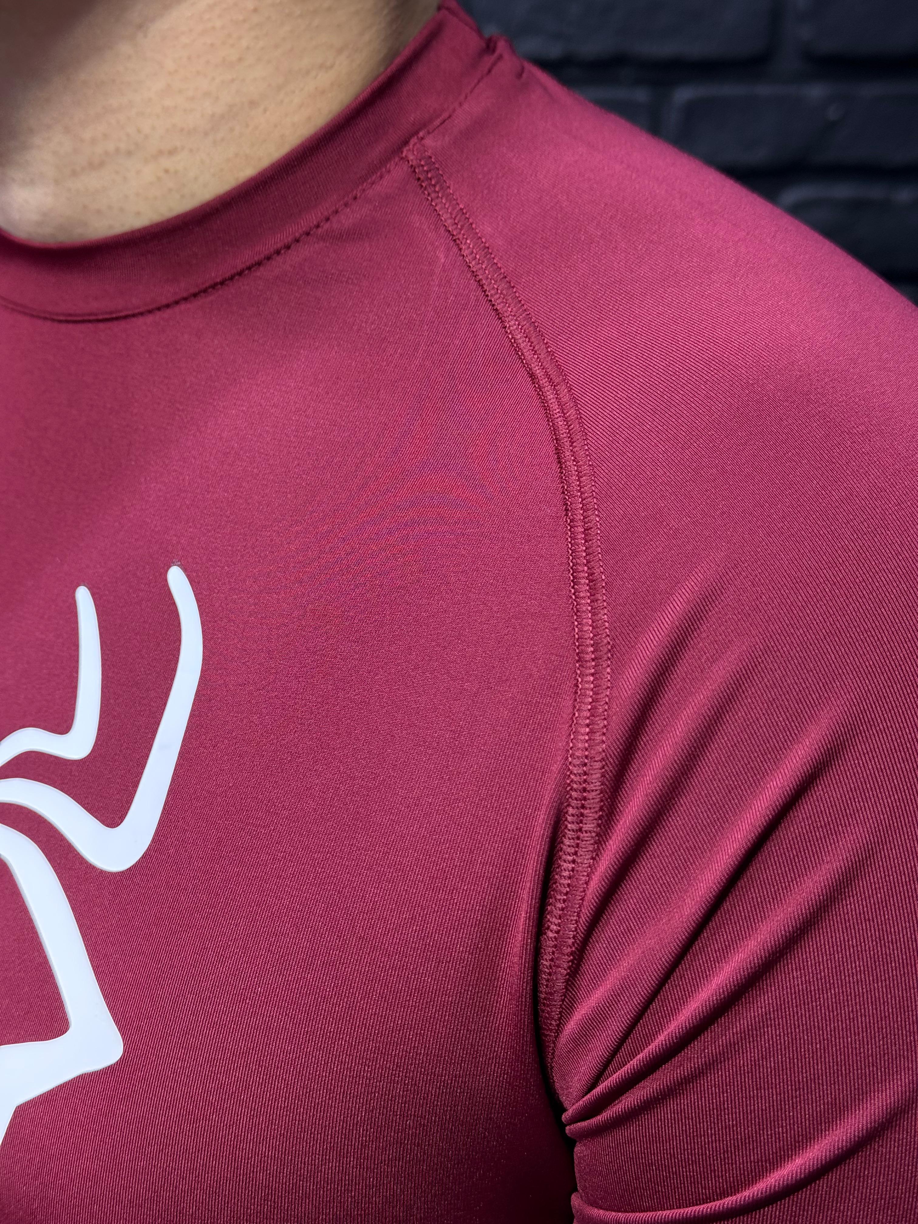 Spider Compression T-Shirt - Bordo