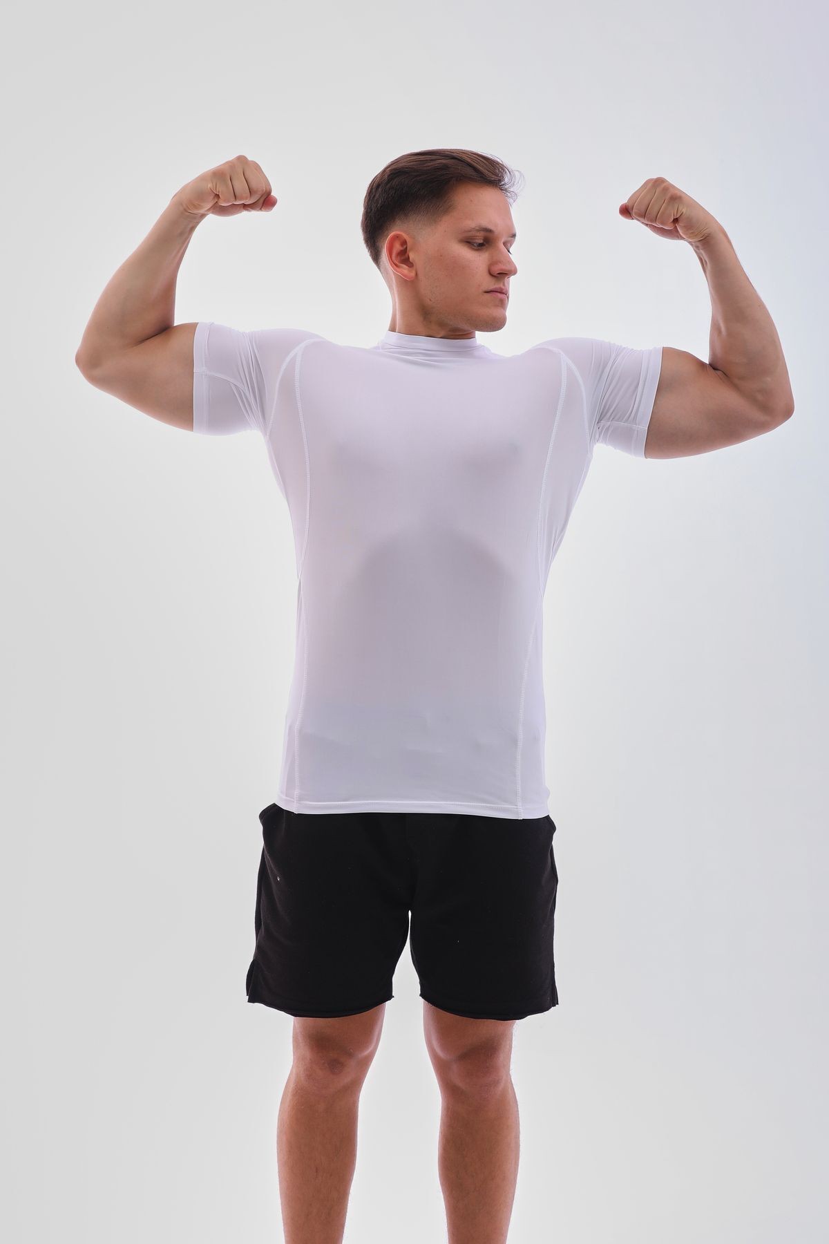 Erkek Spor Tişört Terleme Yapmayan Esnek Body