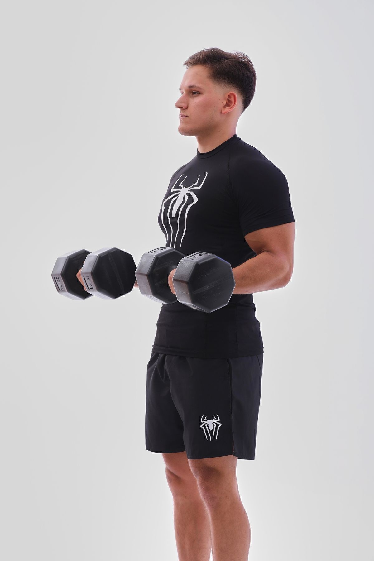 Örümcek Compression Tshirt Siyah Spor Tişört