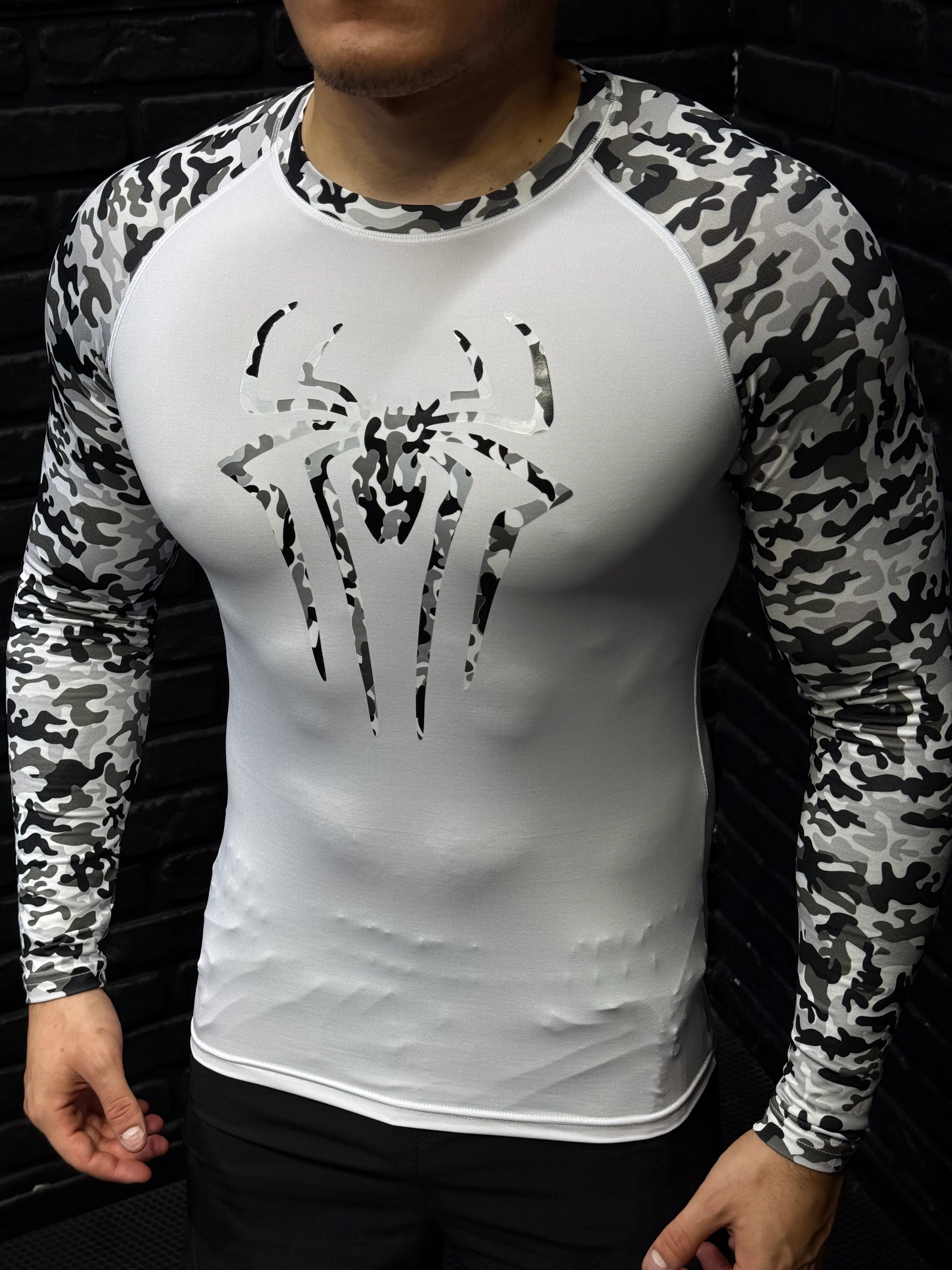 Spiderman Kamuflaj Compression Body - Beyaz